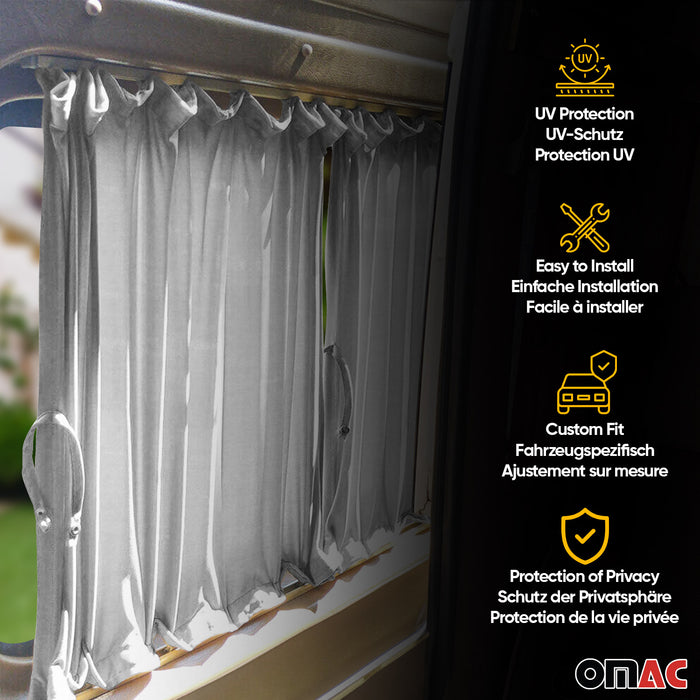 Side Window Curtain Sunshade UV Block for Mercedes Metris 2016-2024 Gray 10x