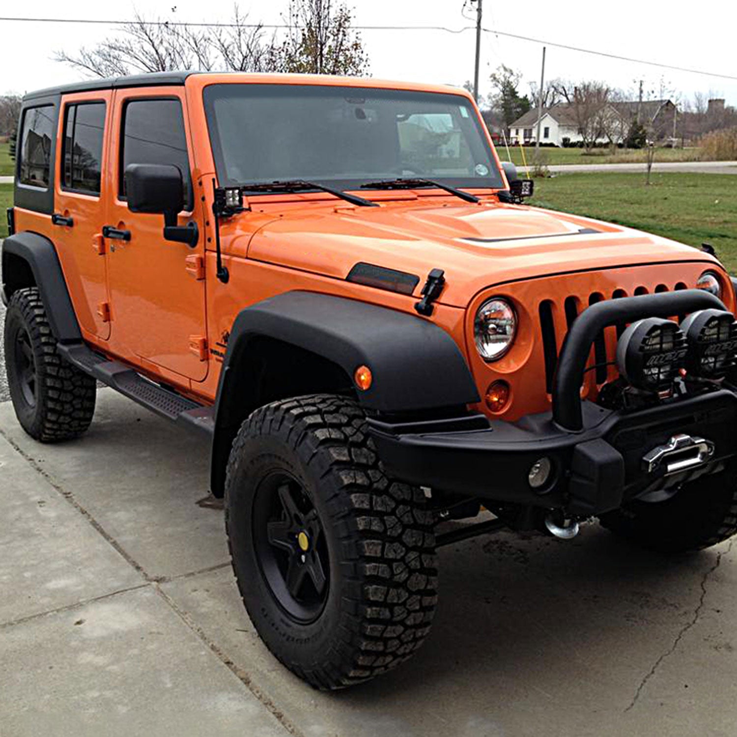 Universal Off Road 6000K Spot Beam 16W 4LED Cube Fog Light Mounting Bracket