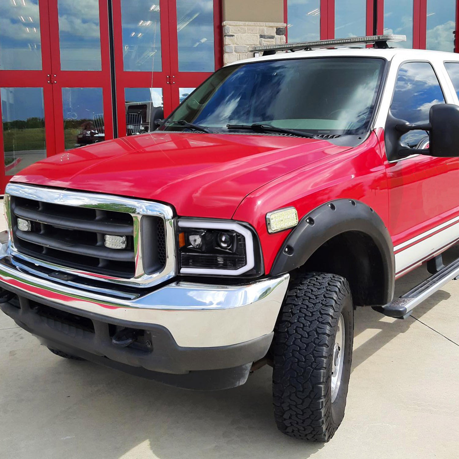 1999-2004 Ford F-250/350/450/550 /00-2004 Excursion LED Bar Headlights Black