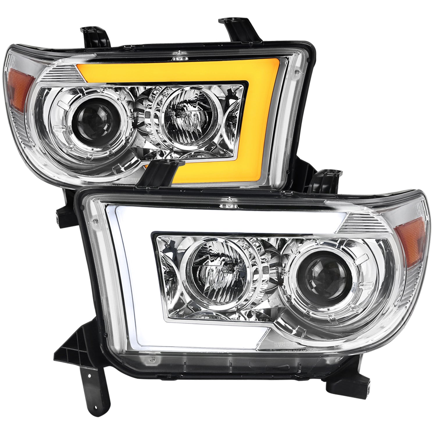 2007-2013 Toyota Tundra/ 08-2017 Sequoia LED CBar Projector Headlights Chrome