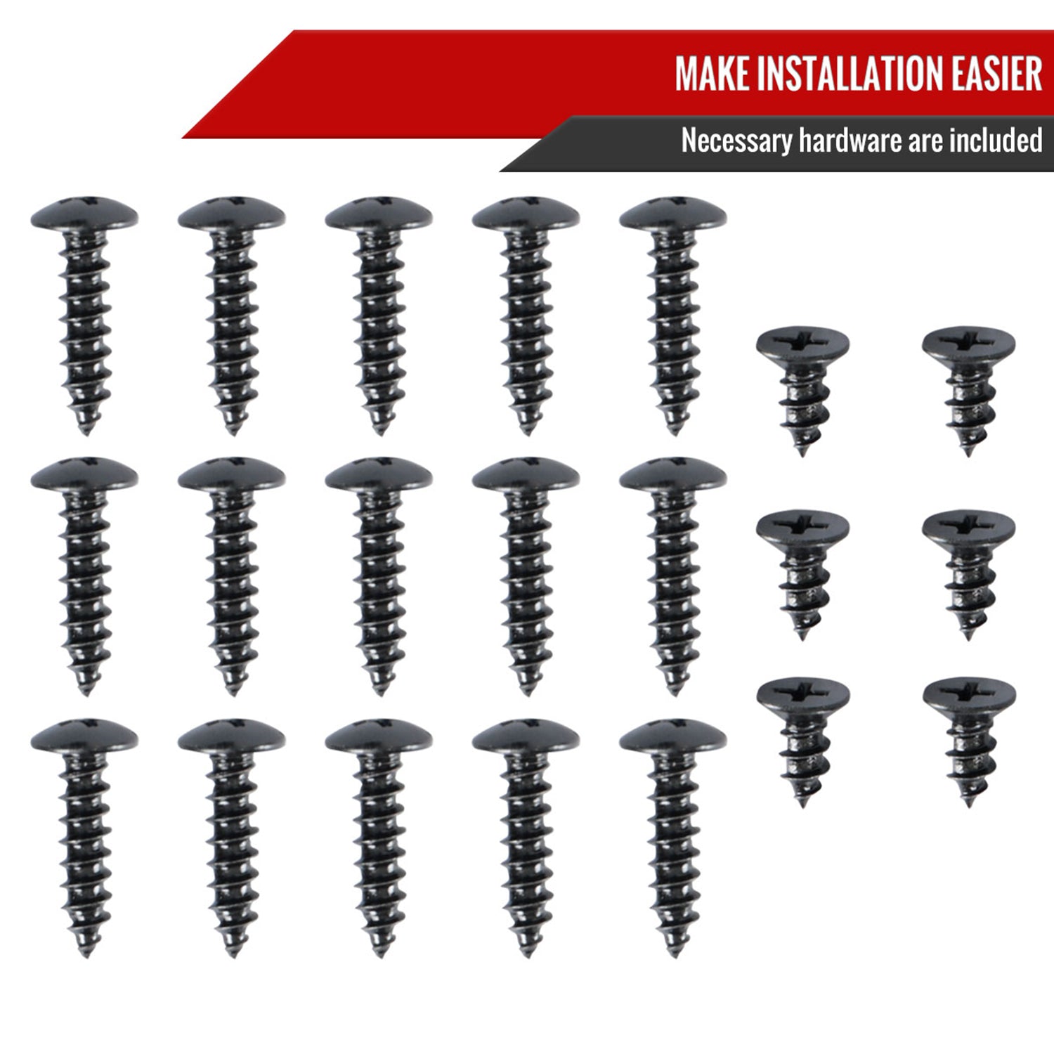 2012-2016 Tesla Model S Glossy Black 3Pcs Front Bumper Lip Splitter Kit