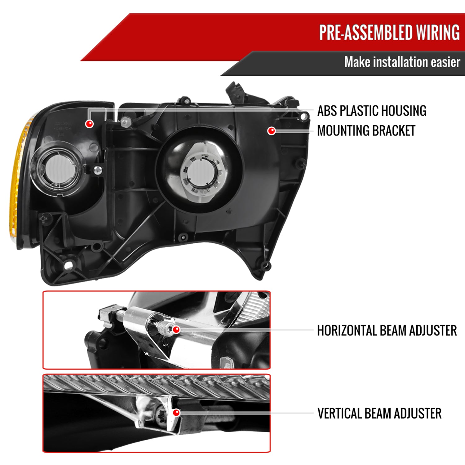 1994-2001 Dodge RAM 1500/2500/3500 Factory Headlights and Corner Lights Chrome