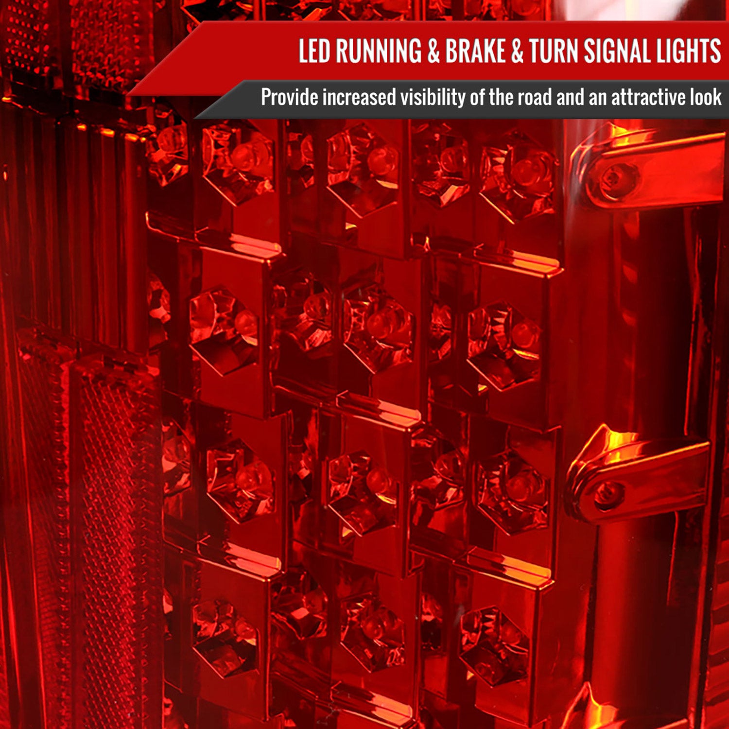 2007-2014 Chevrolet Silverado LED Tail Lights - OZ Chrome Housing/Red Lens