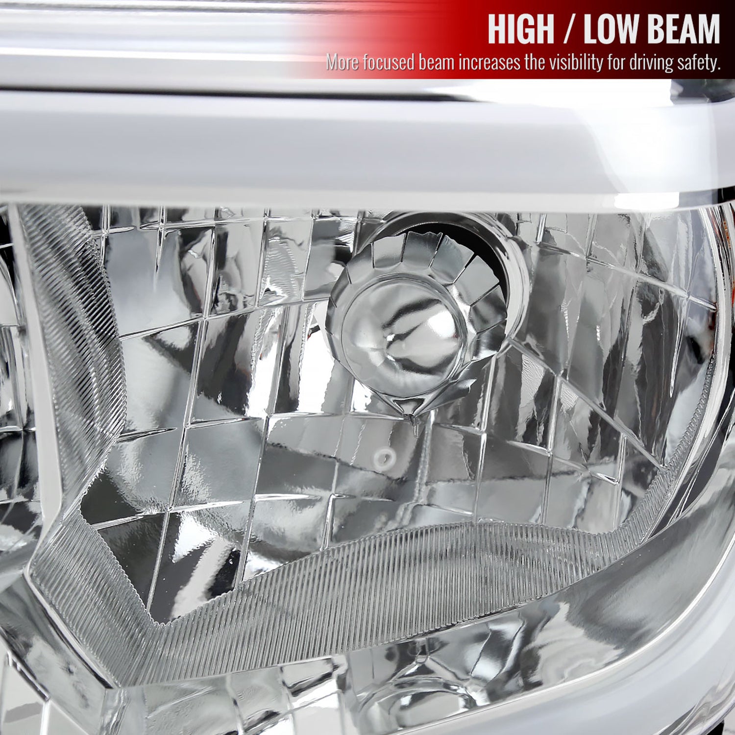 2014-2021 Toyota Tundra LED Bar Factory Style Headlights Chrome/Clear Lens