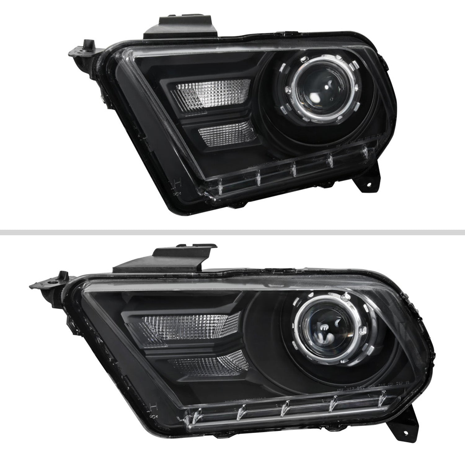 2010-2014 Ford Mustang Retrofit Style Projector Headlights Matte Black/Clear