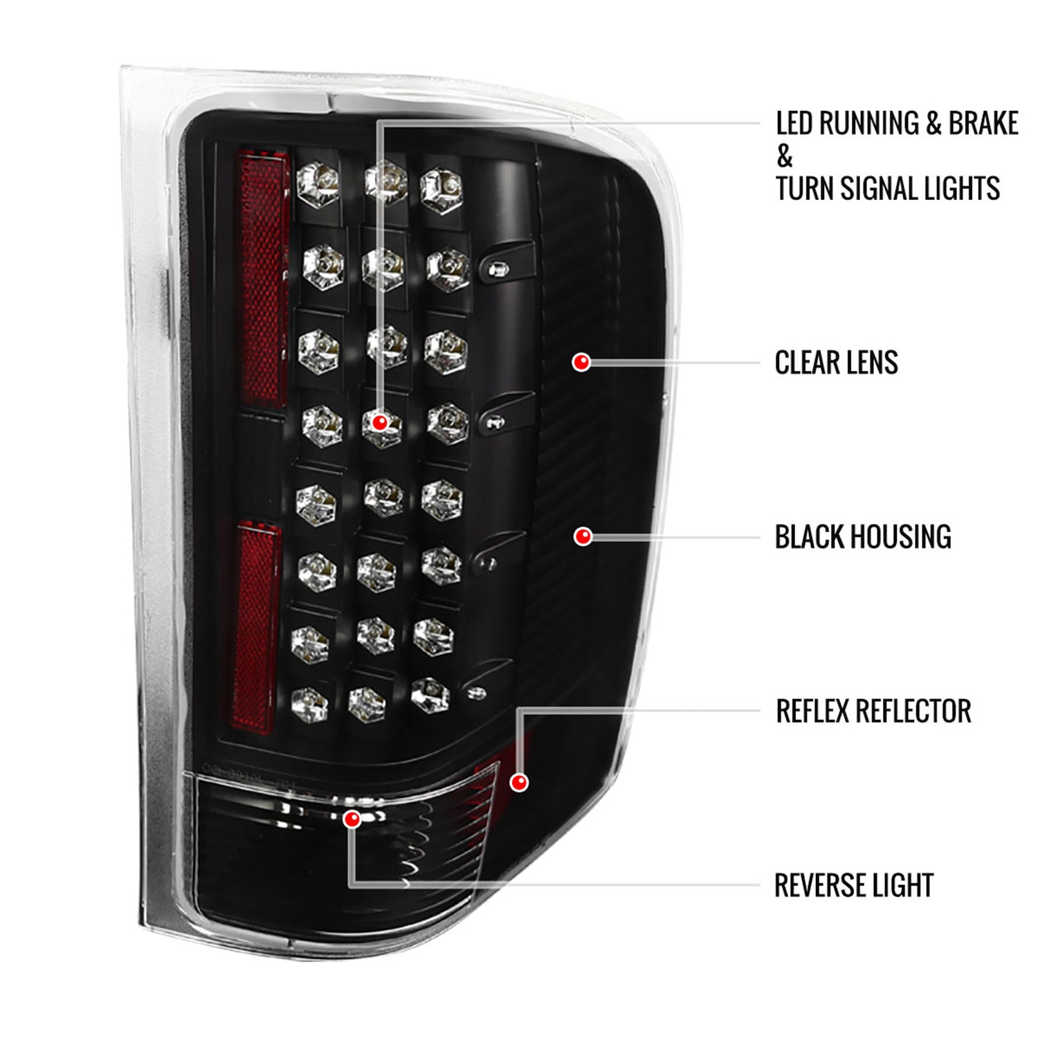 2007-2014 Chevy Silverado LED Tail Lights - OZ Matte Black/Clear Lens