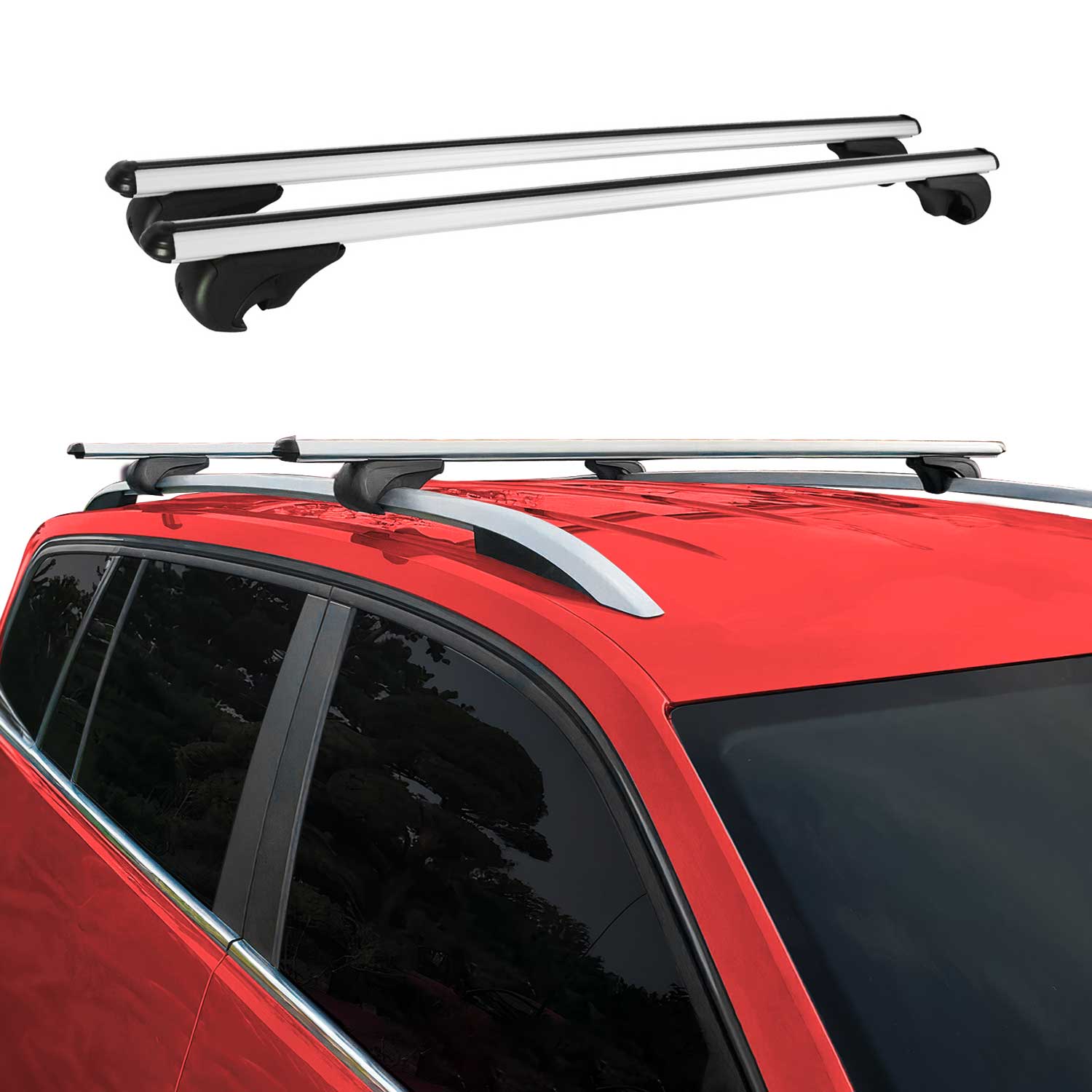 2024-2026 GMC Acadia Roof Rack Cross Bars Luggage Carrier Alu Silver 2Pcs