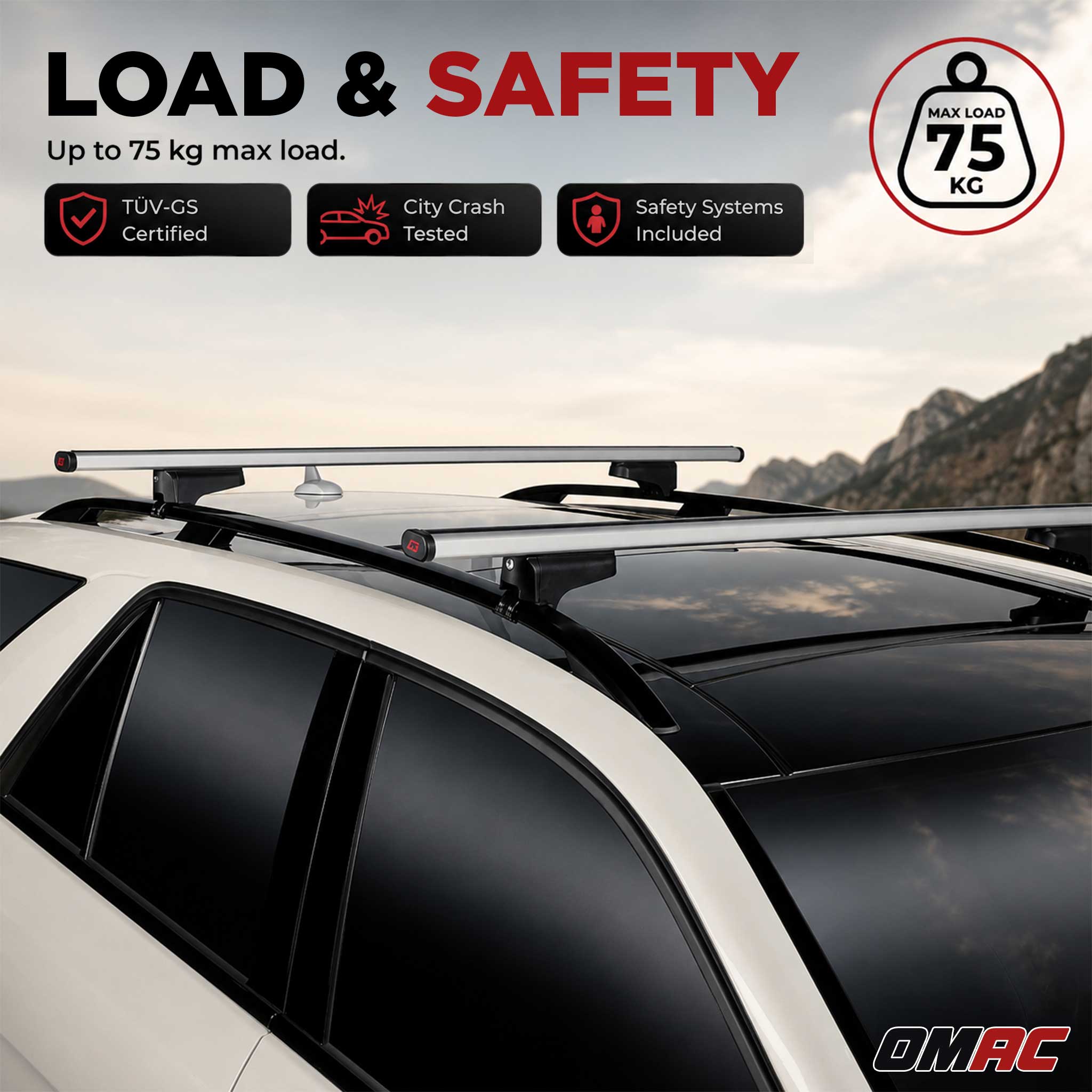 G3 Roof Racks for BMW X5 2007-2013 Aluminium Lockable 165Lbs Gray