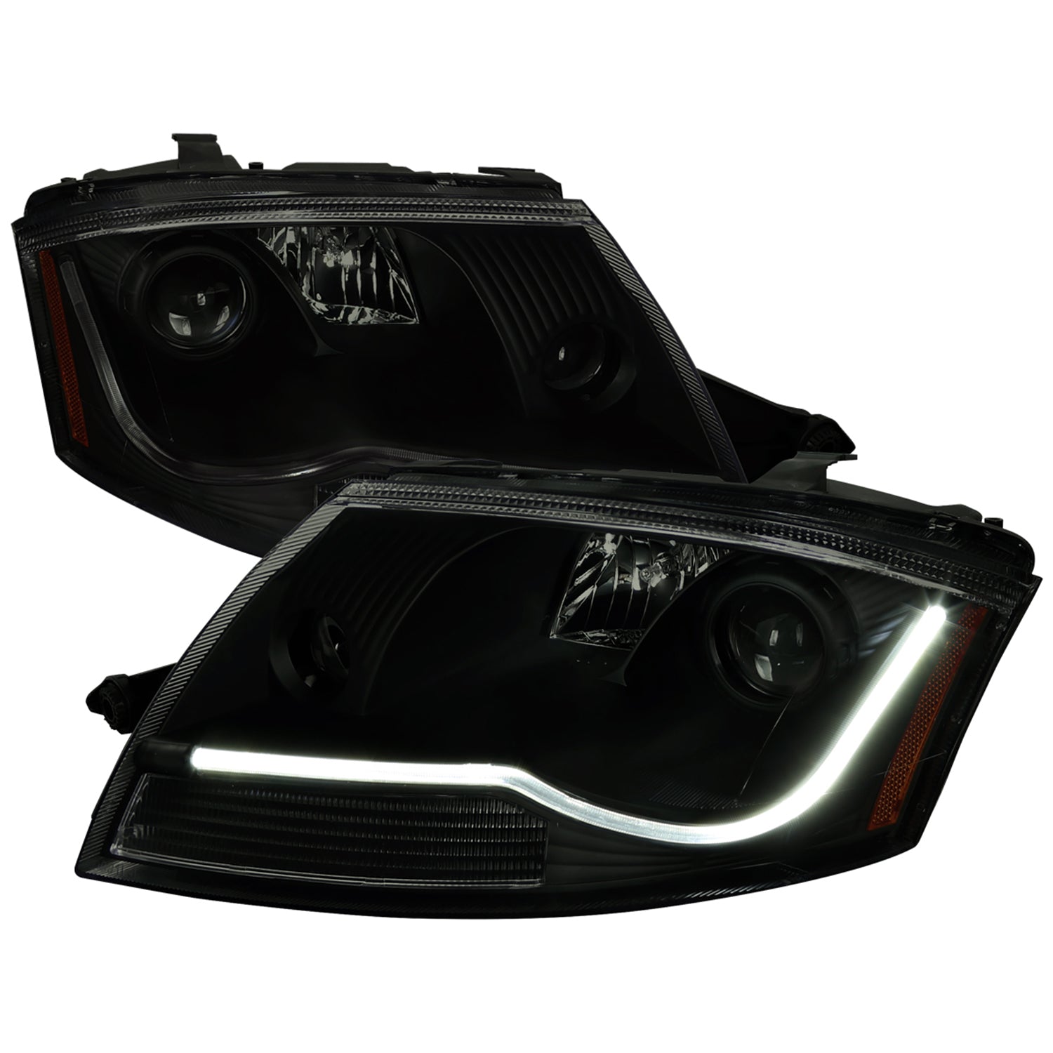 1999-2006 Audi TT LED Bar Projector Headlights Black Housing/Smoke Lens