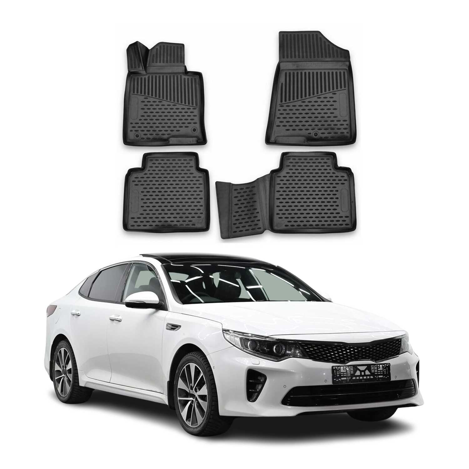 2016-2020 Kia Optima Floor Mats Liners Full Set All Weather Black