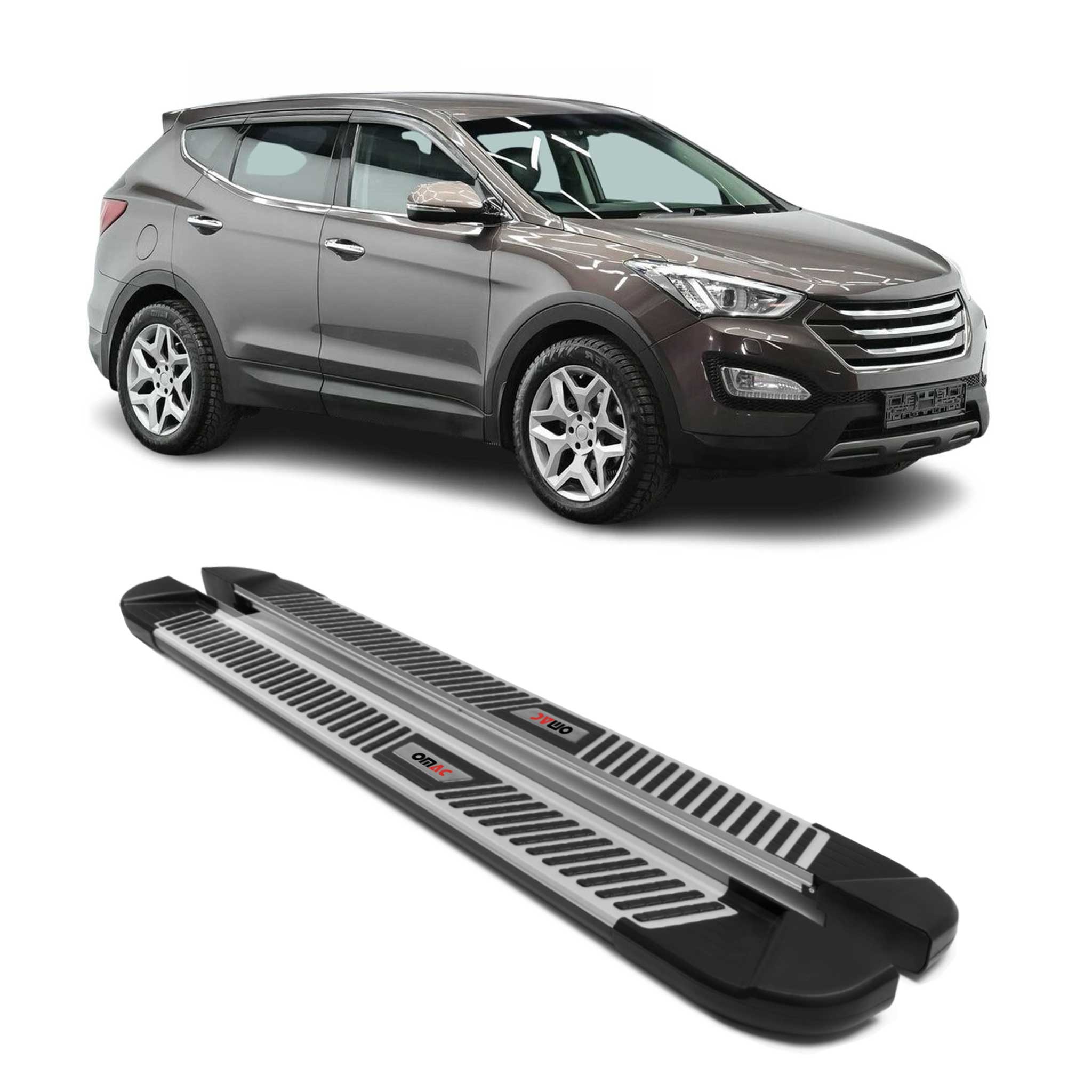 2013-2016 Hyundai Santa Fe Sport Nerf Bar Side Step Running Boards Alu 2x