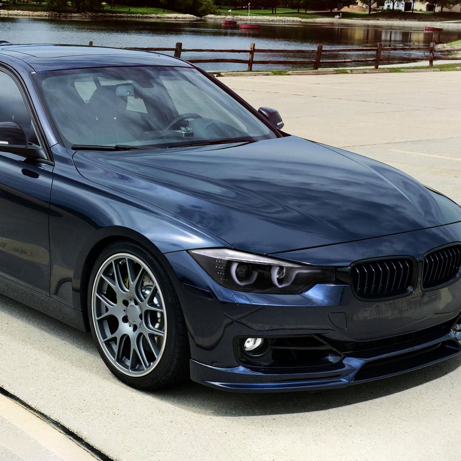 2012-2015 BMW F30 3 Series Sedan Dual LED Headlights LED Signal Jet Black