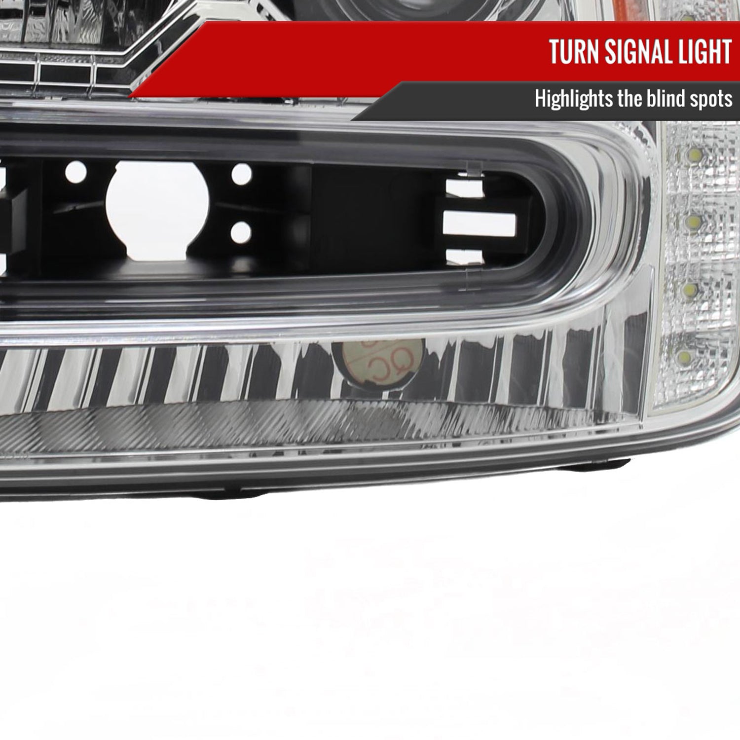 2002-2009 Chevy Trailblazer Projector Headlights LED Light Strip Chrome/Clear