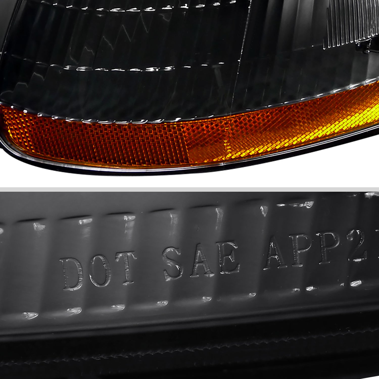 1996-1998 Honda Civic Factory Style Crystal Headlights Matte Black/Clear Lens