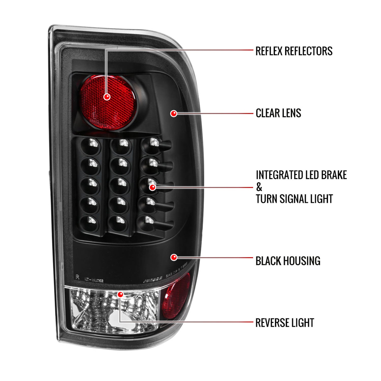 1997-2007 Ford F-150/F-250/350/450/550 Styleside V2 LED Tail Lights Matt Black