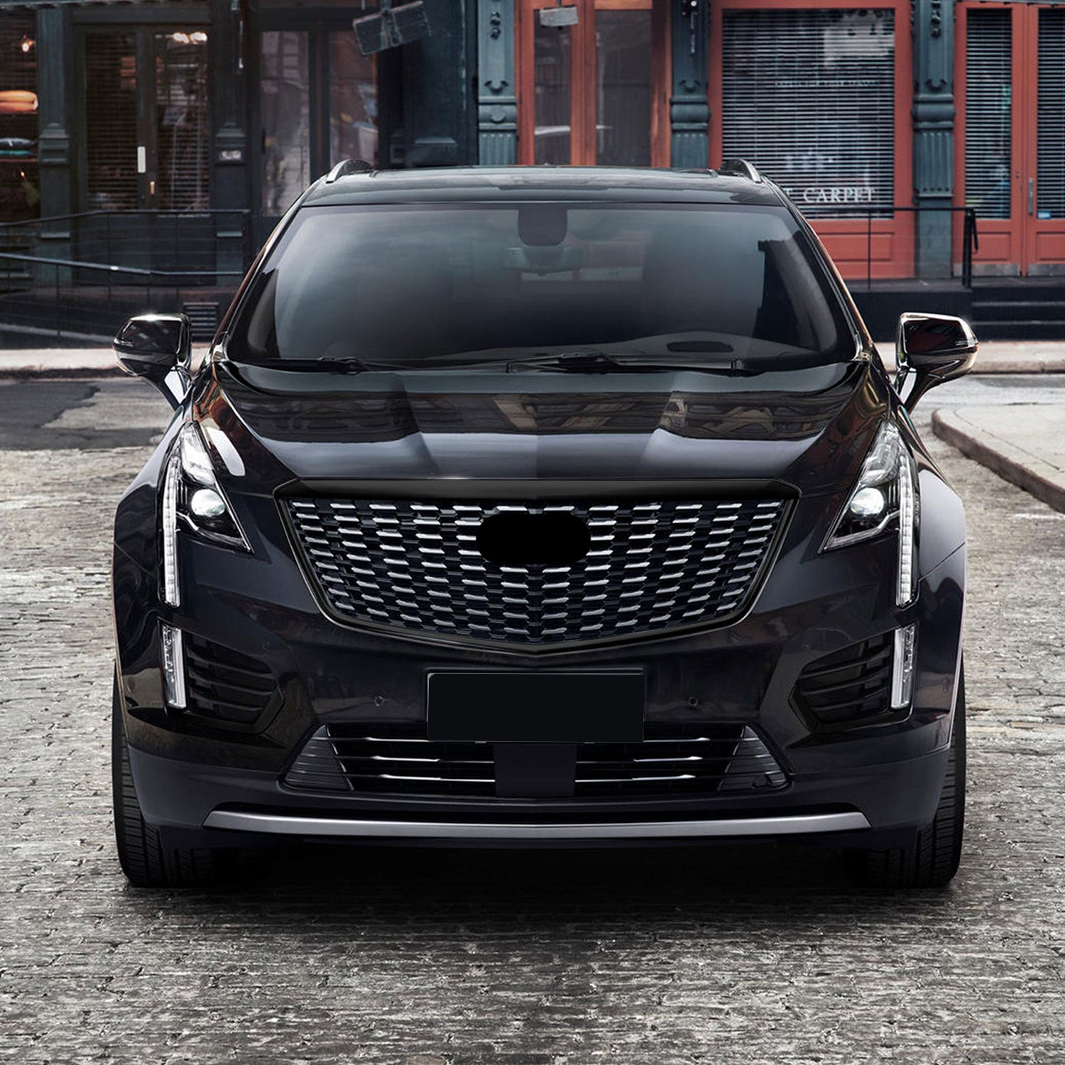 2020-2024 Cadillac XT5 Grille Overlay Gloss Black 3Pcs ABS Plastic