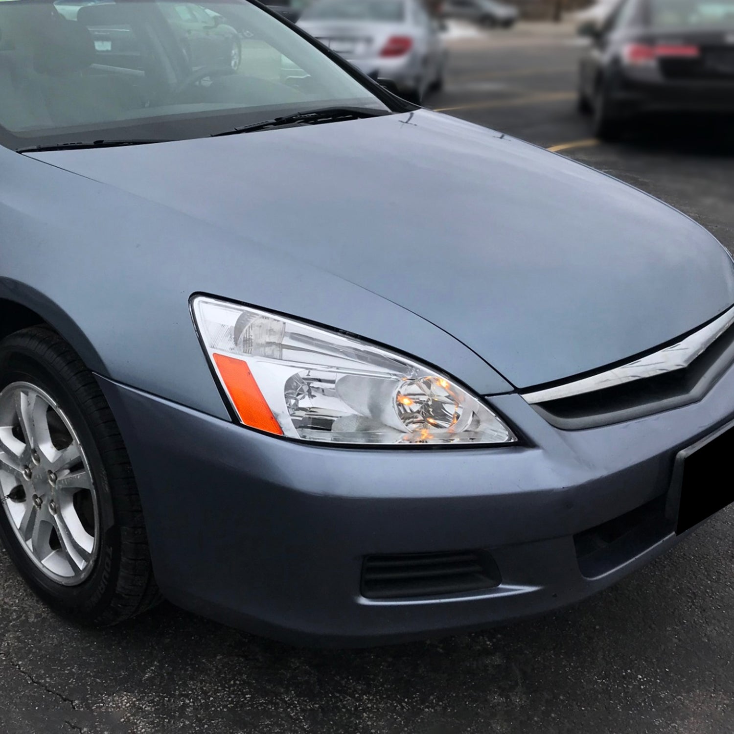 2003-2007 Honda Accord Factory Style Headlights w/Amber Reflector Chrome/Clear