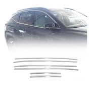 2022-2026 Hyundai Tucson Window Molding Trim Streamer Silver 6x Brushed