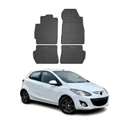 2011-2014 Mazda 2 Floor Mats Liners Full Set All Weather Rubber Black