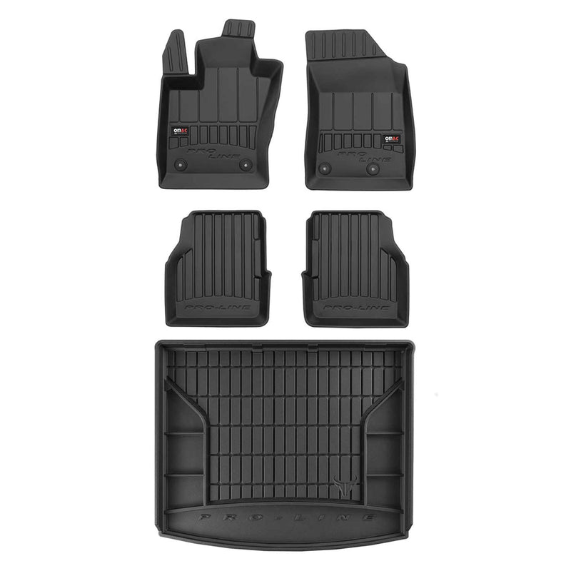 2017-2024 Jeep Compass Premium Floor Mats & Cargo Liner Full Set All Weather Heavy Duty Upper Trunk