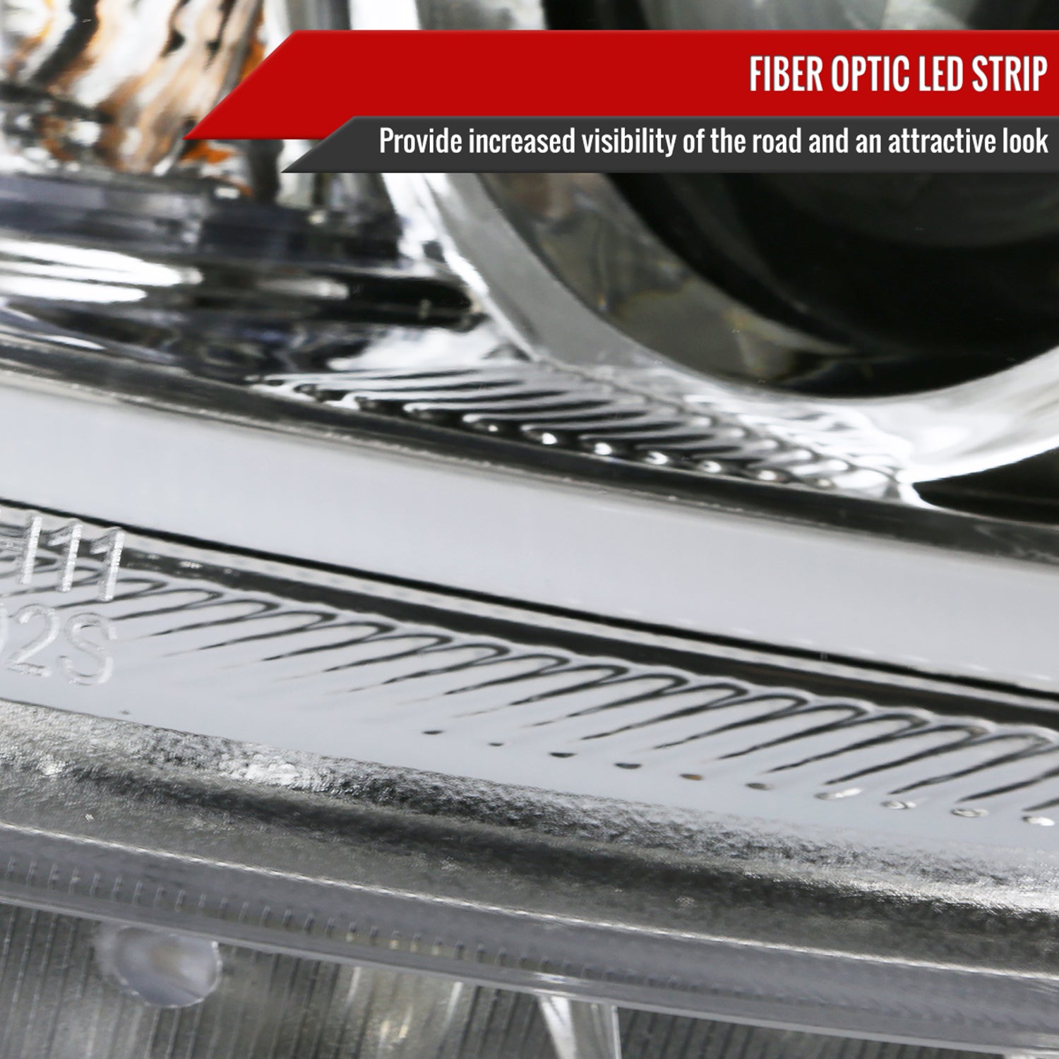 2010-2013 Mazda 3 Projector Headlights w/ LED Light Strip Chrome/Clear Lens