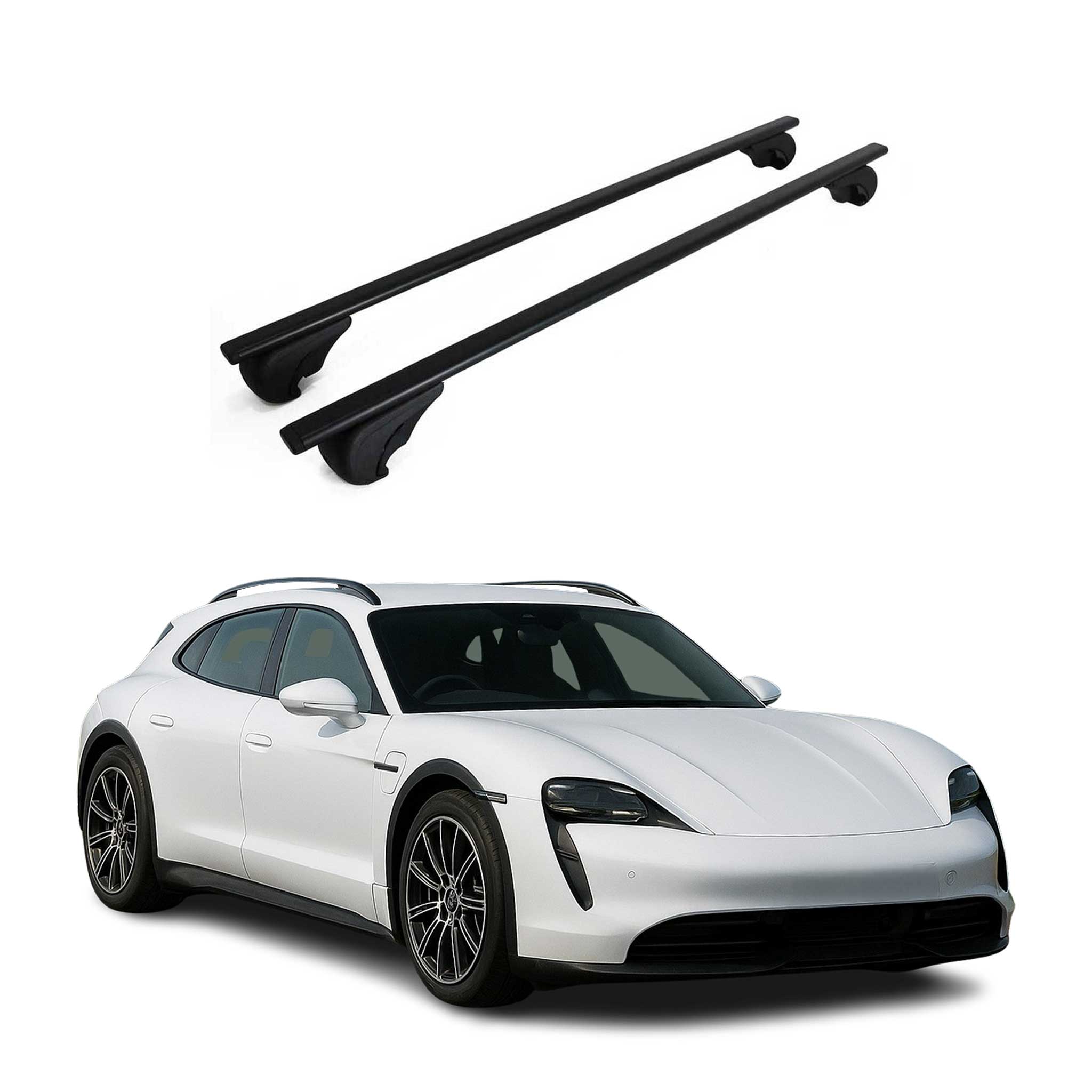 Roof Racks Cross Bars for Porsche Taycan Cross Turismo 2021-2026 Metal Black 2x