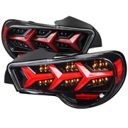 2013-2016 Scion FRS/ Subaru BRZ Lambo LED Tail Lights Jet Black/Clear