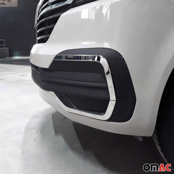 Fog Light Lamp Bezel Cover for VW T6 Transporter 2019-2021 Steel Silver 4 Pcs