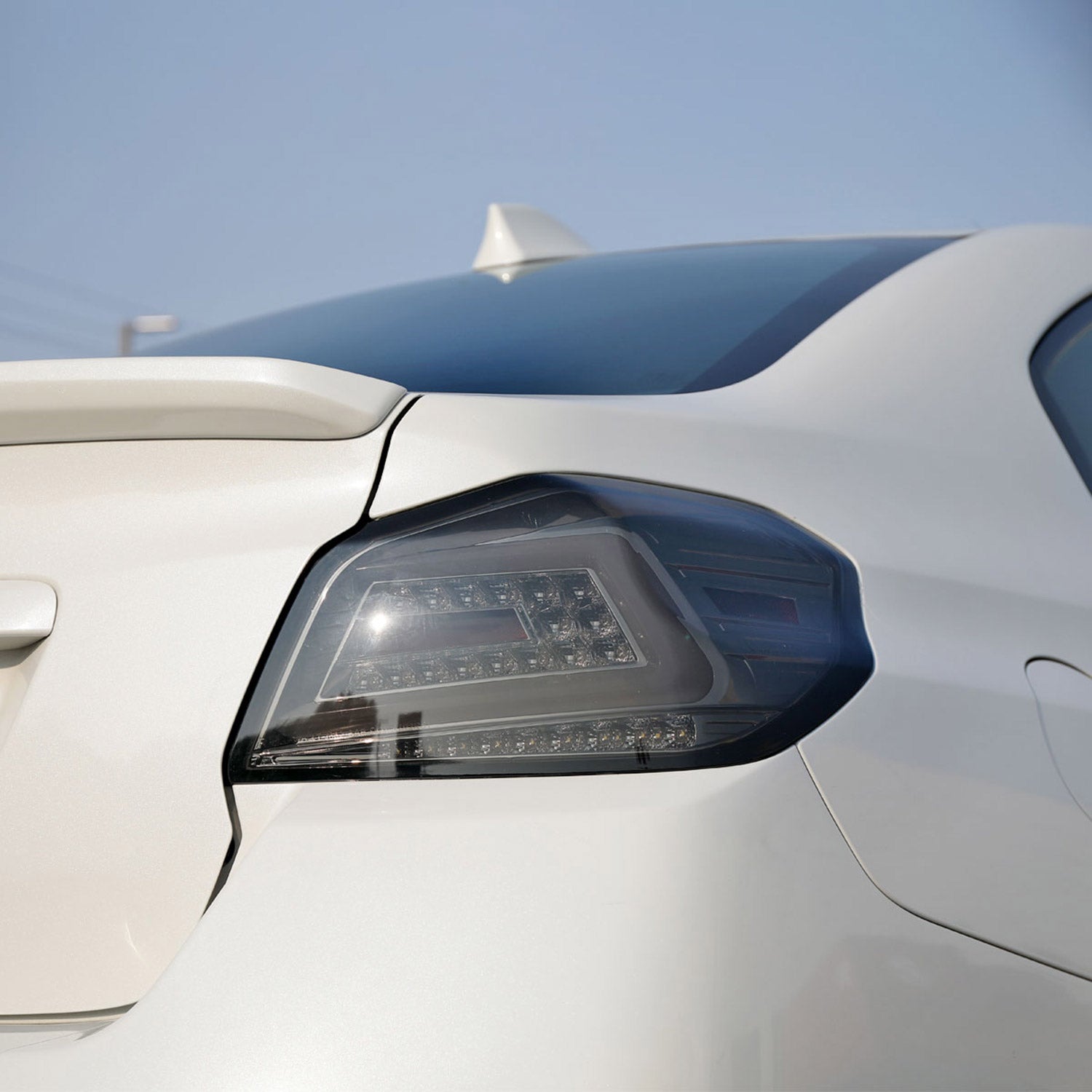 2015-2021 Subaru WRX Sequential White Bar LED Tail Lights Chrome/Smoke Lens