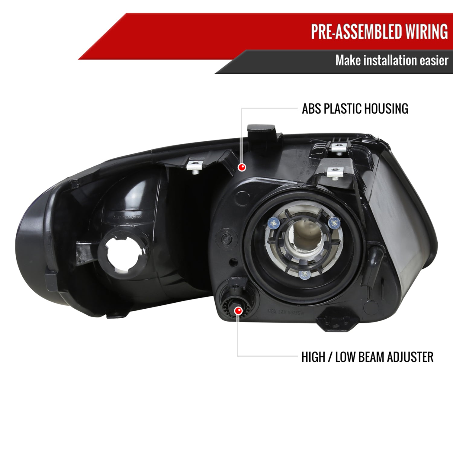 2001-2007 Dodge Caravan/ Voyager/Town&Country Factory Crystal Headlights