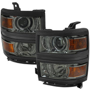 2014-2015 Chevy Silverado 1500 Projector Headlights Trim Black/Light Smoke