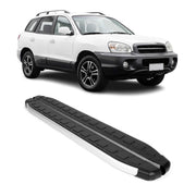 2001-2006 Hyundai Santa Fe Running Boards Side Steps Silver & Black