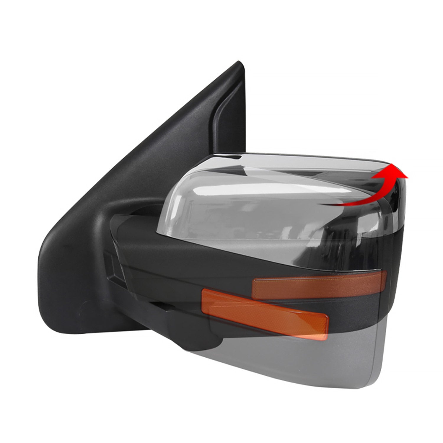 2007-2014 Ford F-150 Chrome Heated Side Mirror Amber Turn &Puddle Light Driver