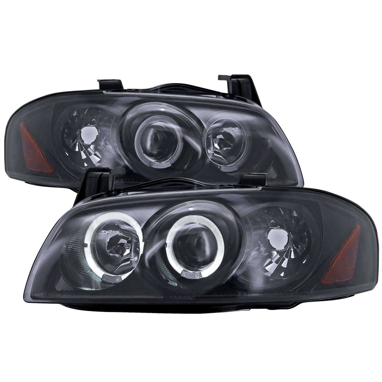 2004-2006 Nissan Sentra Dual Halo Projector Headlights Glossy Black/Smoke Lens