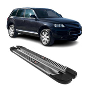 2010-2017 VW Touareg Running Boards Side Steps Silver & Black