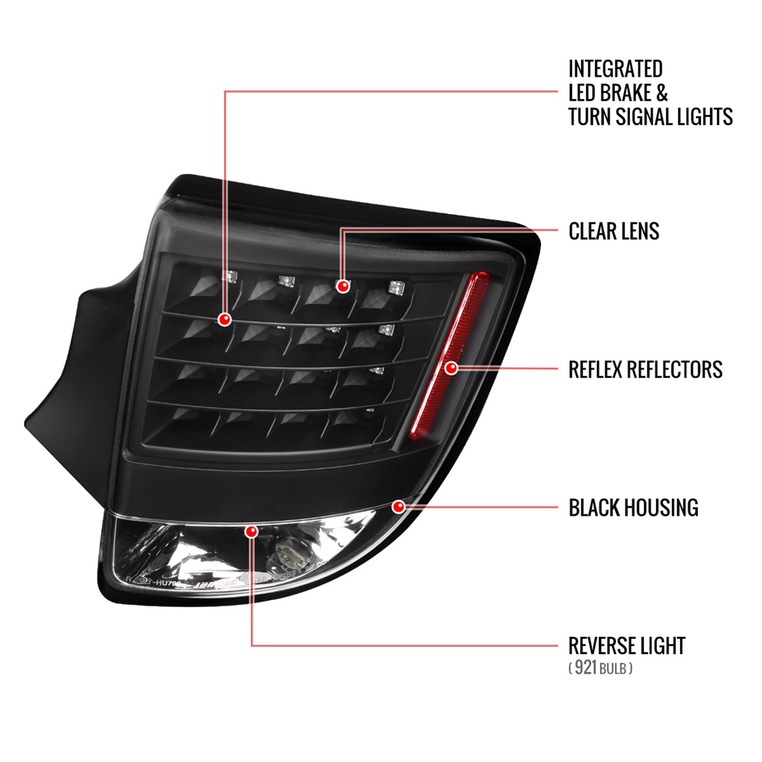 2000-2005 Toyota Celica V2 LED Tail Lights Matte Black Housing/Clear Lens