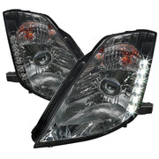 2003-2005 Nissan 350Z Projector Headlights w/ SMD LED Light Strip Chrome/Smoke