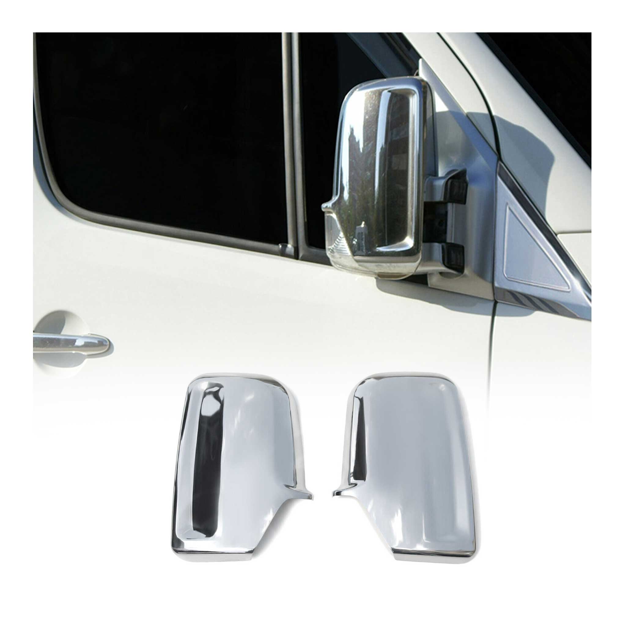 2006-2013 Mercedes Sprinter W906 Side Mirror Cover Caps Chrome Silver 2 Pcs