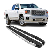 2014-2018 GMC Sierra 1500 2500HD 3500HD Running Boards Side Steps Silver & Black