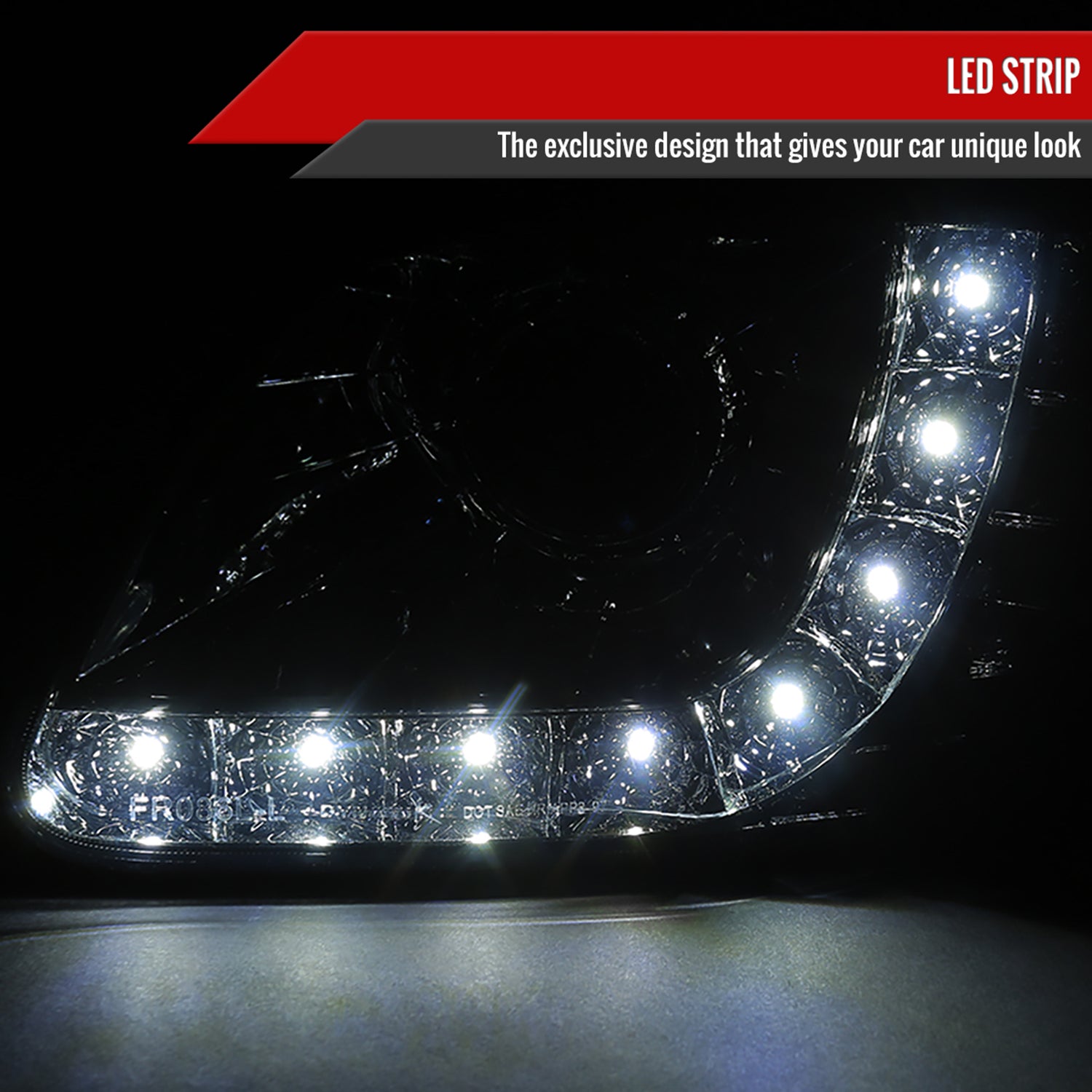 1997-2004 Ford F-150 / 1997-2002 Expedition Projector Headlights SMD LED Smoke