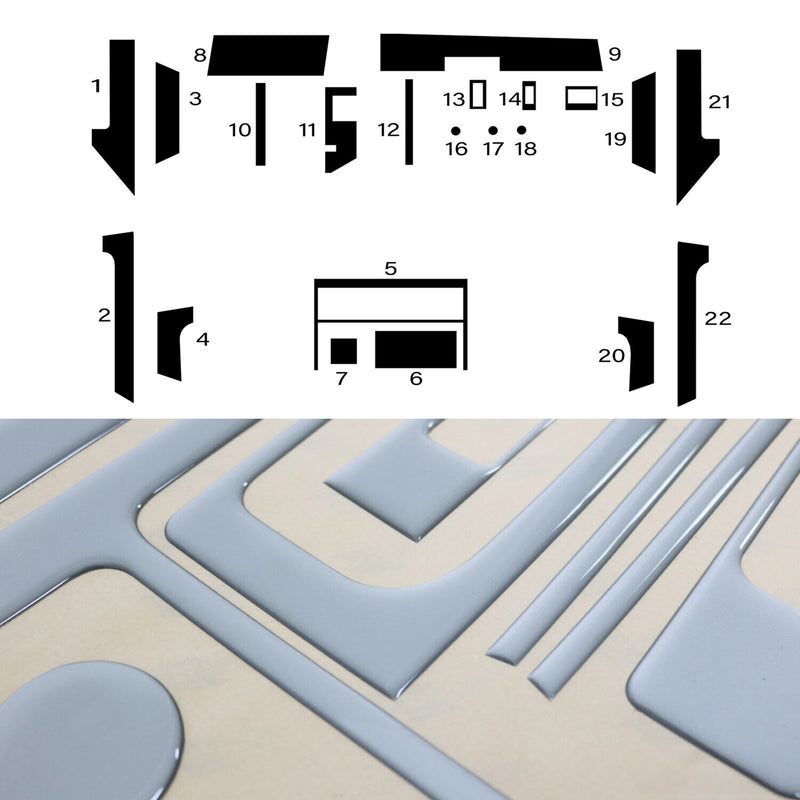 1989-1995 BMW 5 Series M5 E34 Sedan & Touring Aluminium Look Dashboard Console Trim Kit 22x