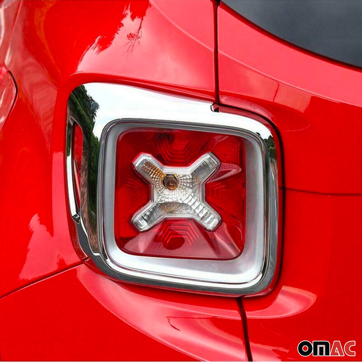 2015-2024 Jeep Renegade Trunk Tail Light Trim Frame Chrome Silver 2 Pcs