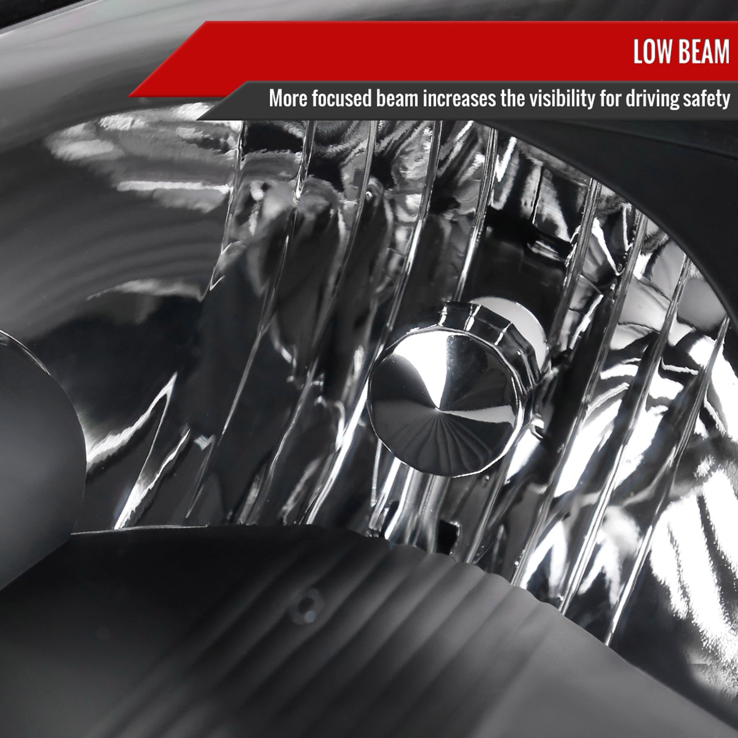 2004-2005 Toyota Sienna Factory Headlights w/Amber Reflector Matt Black/Clear