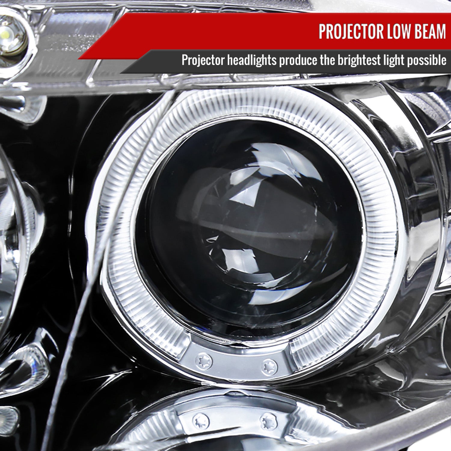 2001-2005 Mazda Miata MX-5 Dual Halo Projector Headlights Chrome/Clear Lens