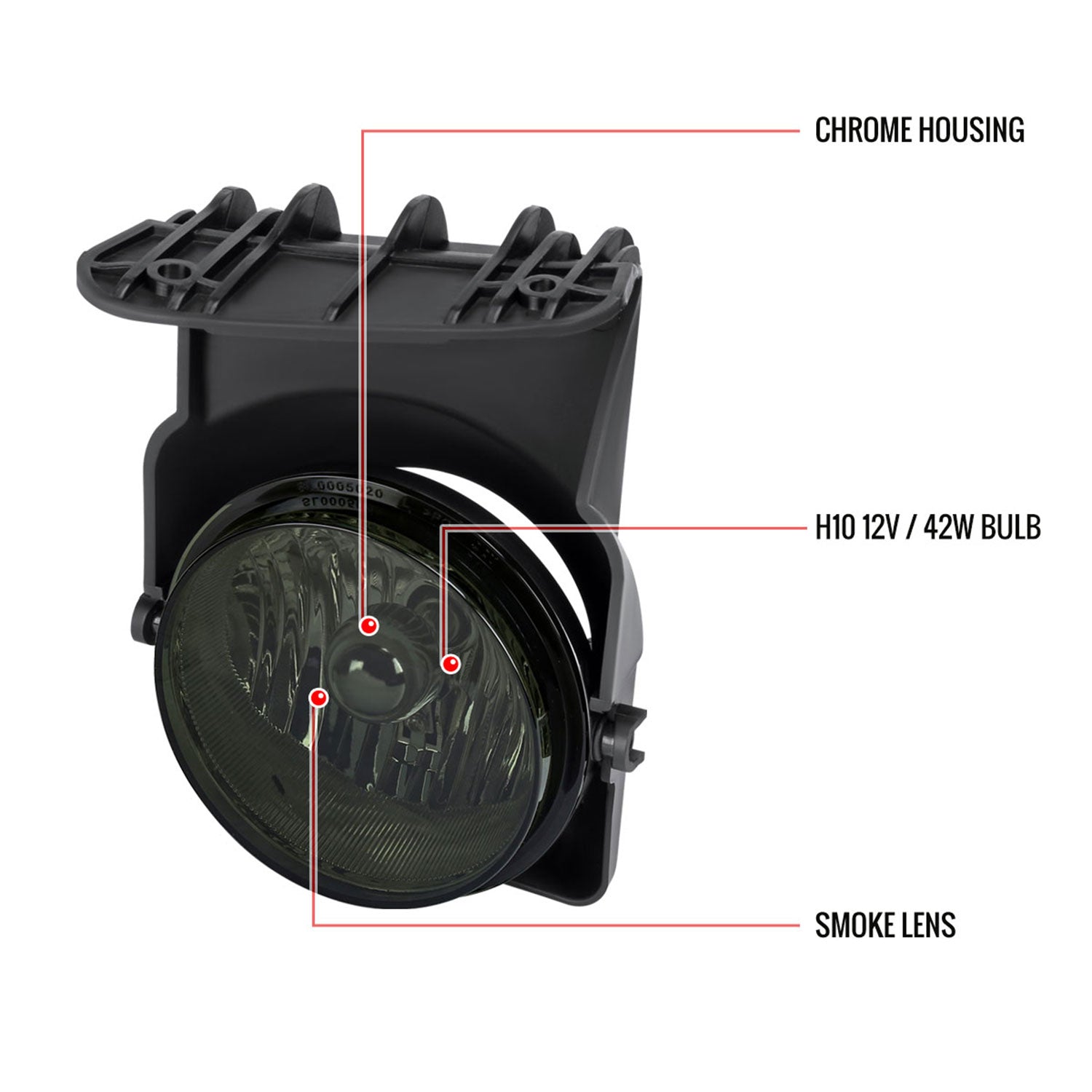 2003-2006 GMC Sierra / 2007 Sierra Classic H10 Fog Lights Chrome/Smoke Lens