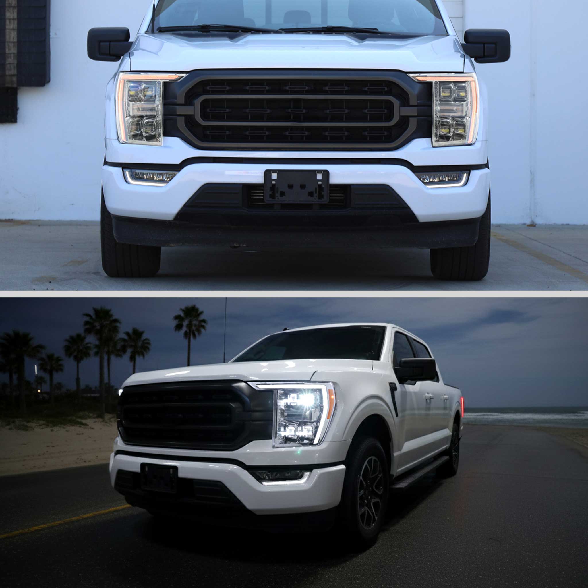For Ford F-150 2021-2023 Full LED Headlights Sequential DRL Chrome Housing Clear Lens Factory Fit