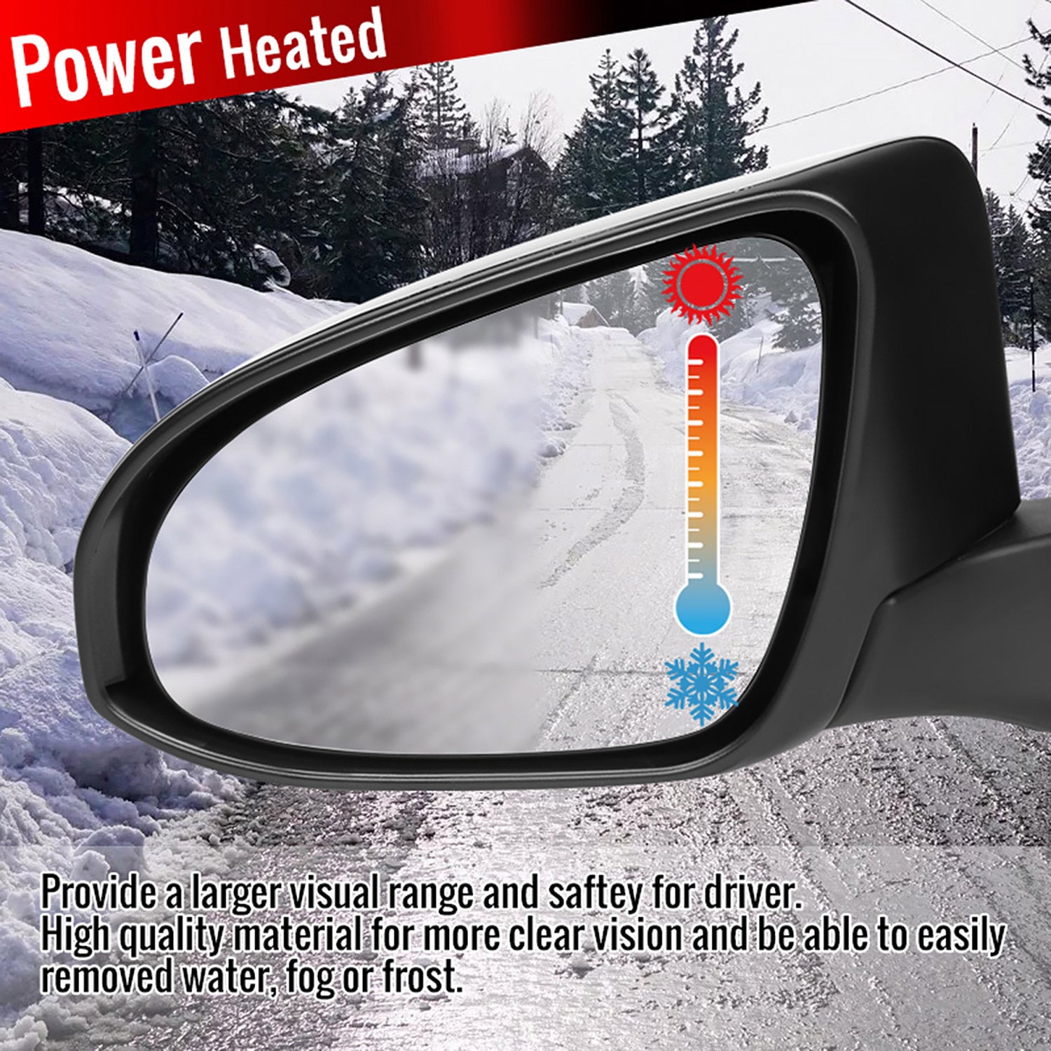 2015-2018 Toyota Camry Glossy Black 5Pin Heated Side Mirror Passenger Side