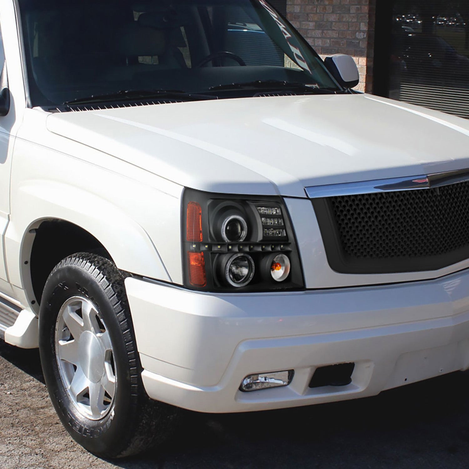 2002-2006 Cadillac Escalade Dual Halo Projector Headlights SMD LED Light Black