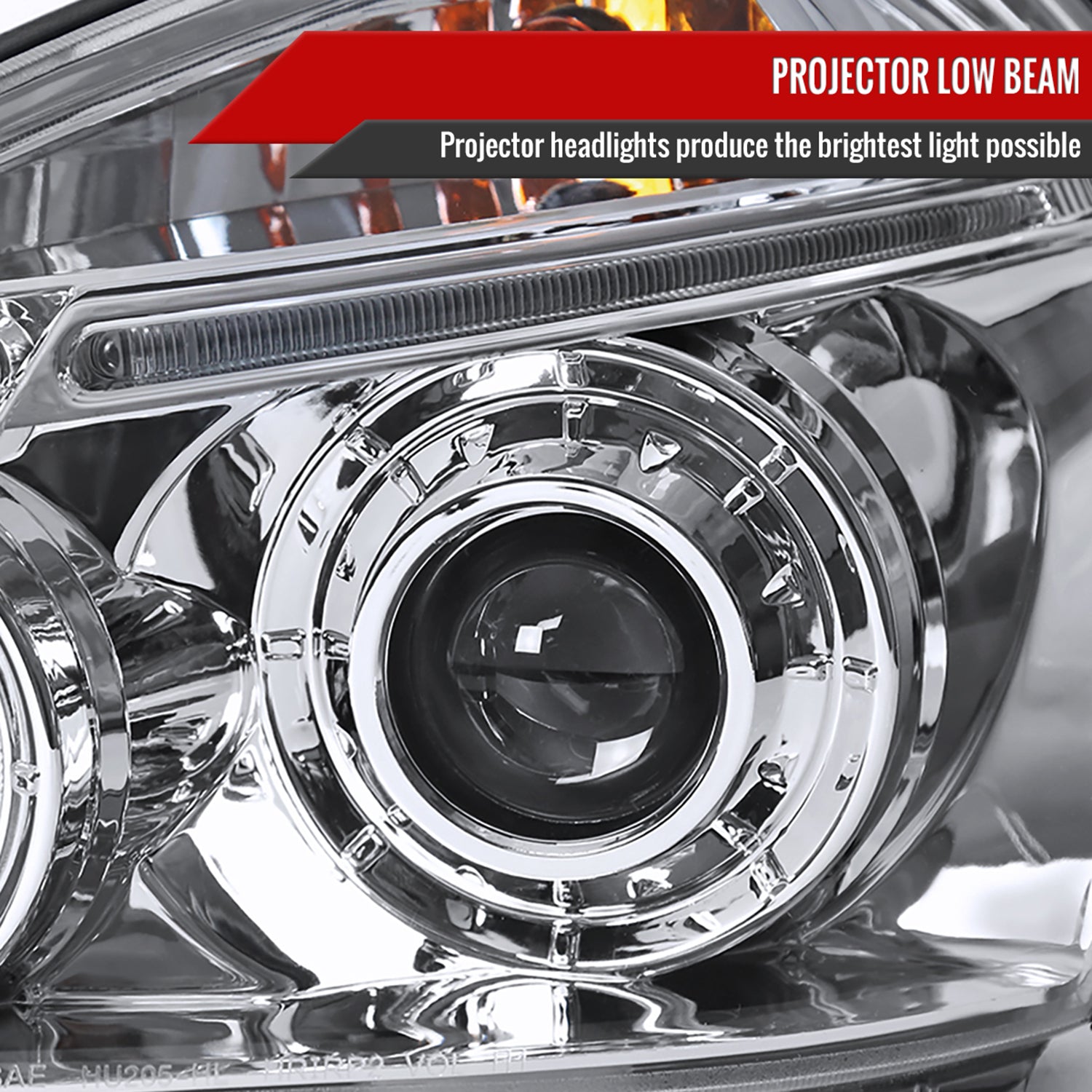 2005-2009 Hyundai Tucson Single Halo Projector Headlights Chrome/Clear Lens