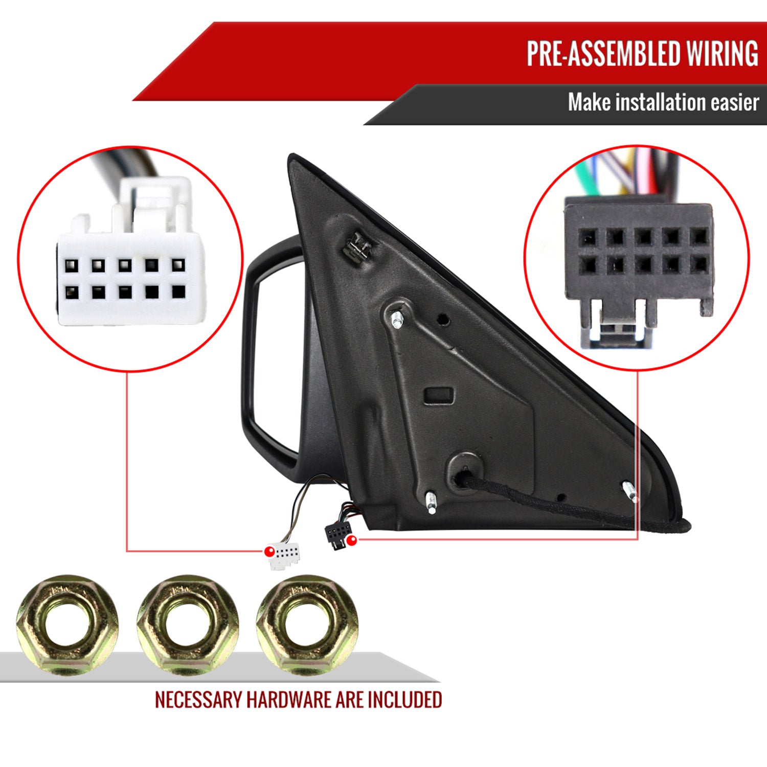 2013-2019 Dodge RAM Chrome Auto-Fold & Heated Side Mirror Driver Side